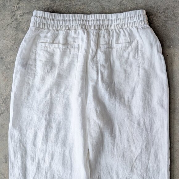 Athleta Retreat High Rise Ankle Linen Pant White medium - Picture 8 of 9